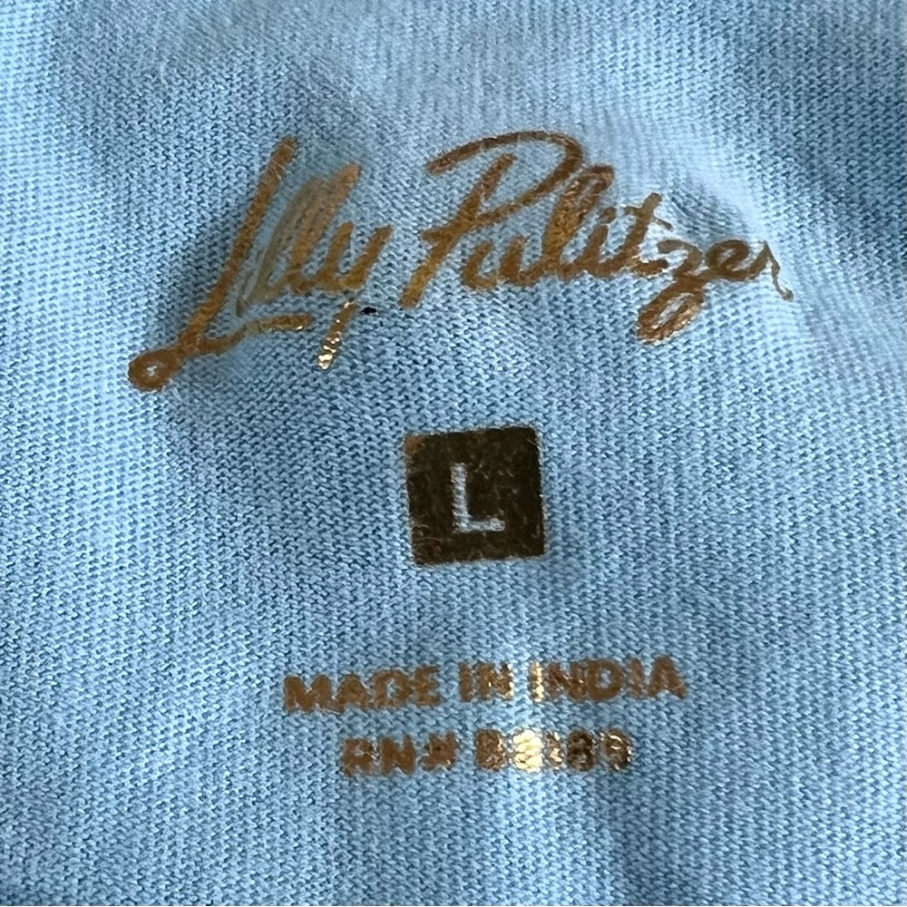 NWOT- Lilly Pulitzer Fresh Water Blue Clairmont Ric Rac Trimmed Knit Top - Picture 7 of 7